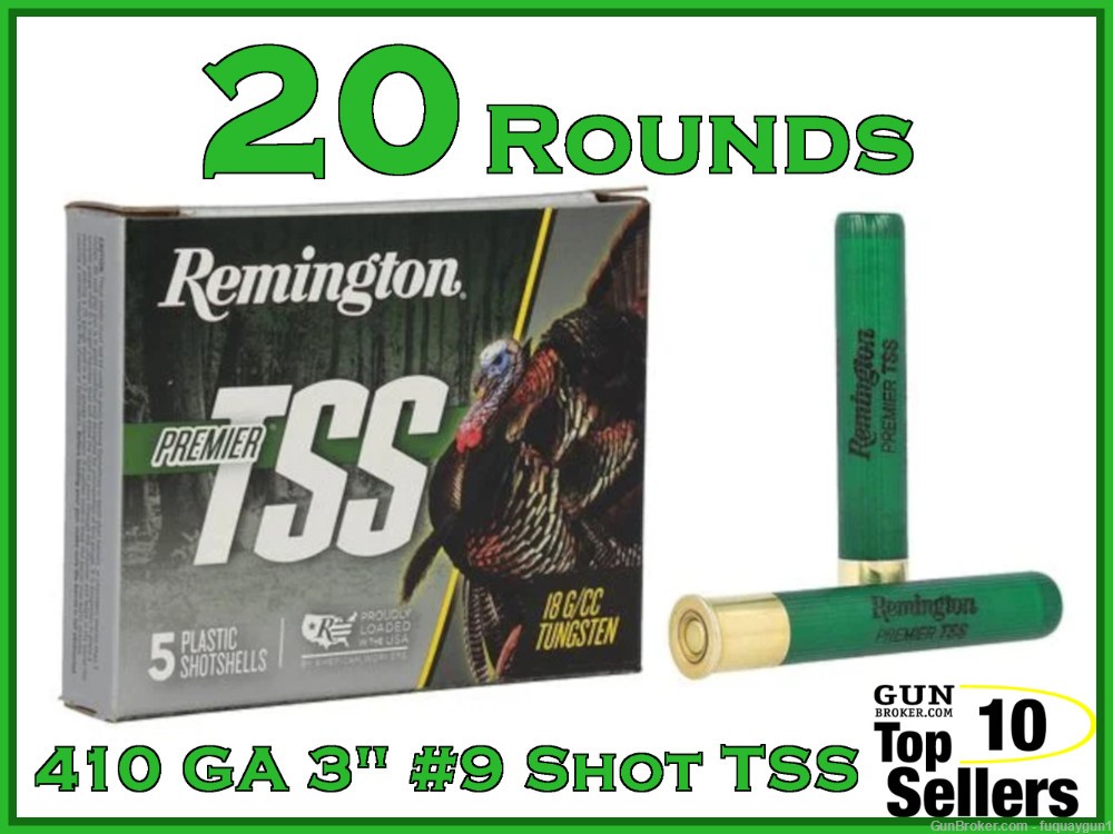 Remington Premier Tungsten Super Shot TSS 410 3" #9 SHOT TURKEY LOAD 20ct -img-0