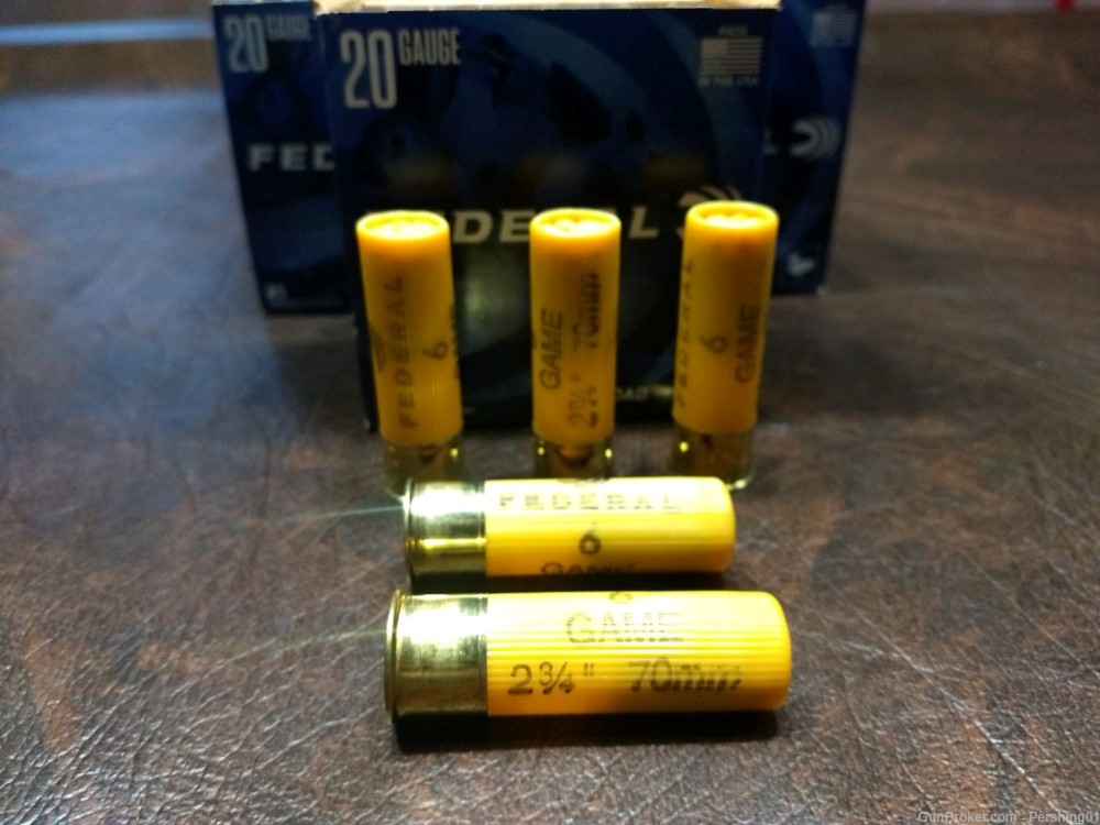 Federal Game Load 20 Gauge 2-3/4in #6 7/8oz, 5 Boxes = 125 Rds-img-3