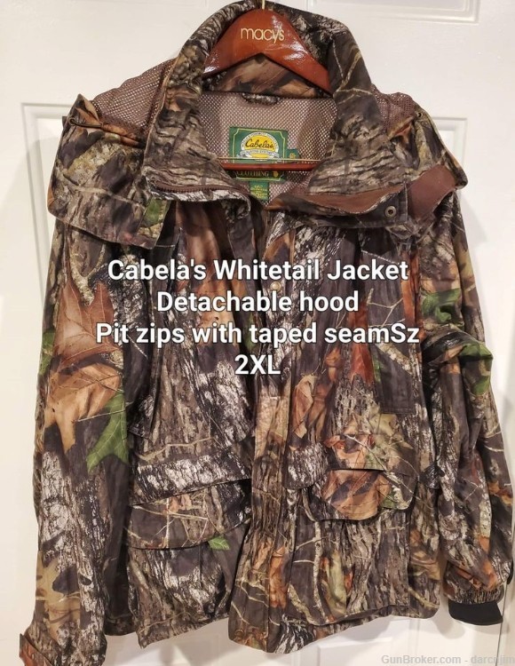 Cabelas Whitetail Camo Jacket w/ Detachable Hood. Taped Seams Mens Size 2XL-img-0