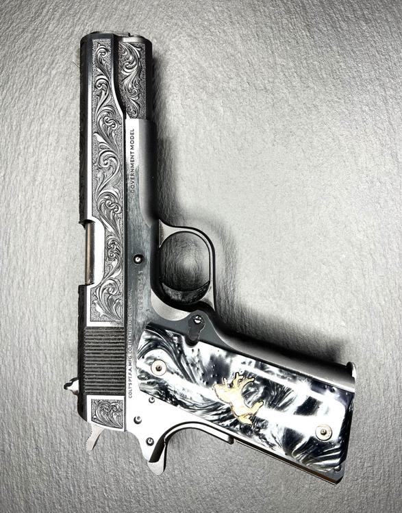 Colt 1911 Custom Engraved Regal AA by Altamont Blued .38 Super-img-9