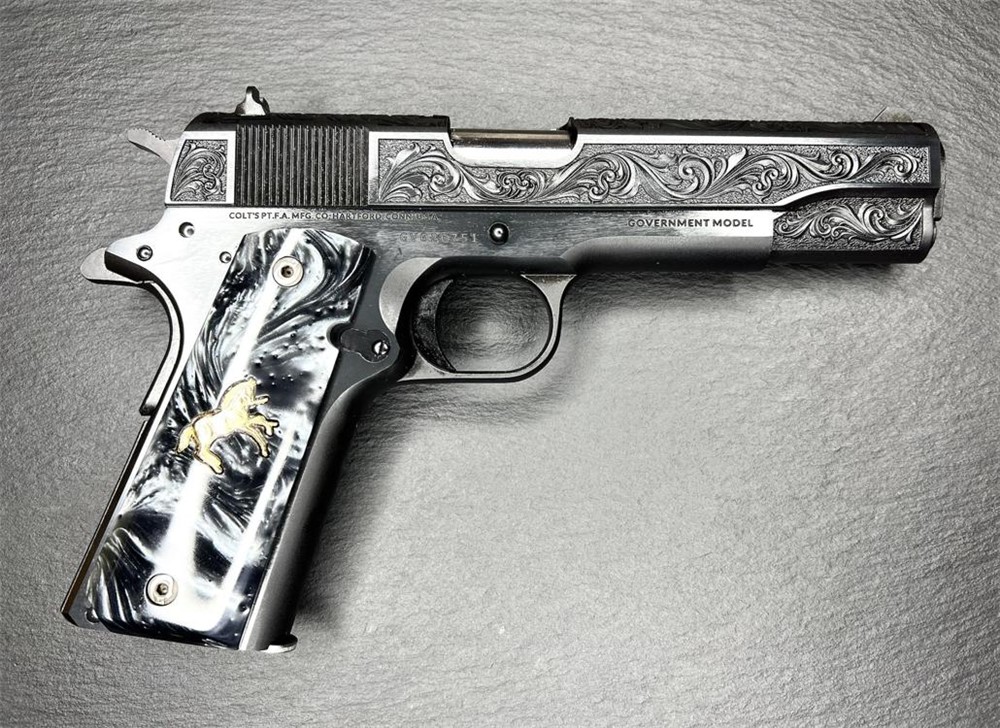 Colt 1911 Custom Engraved Regal AA by Altamont Blued .38 Super-img-8