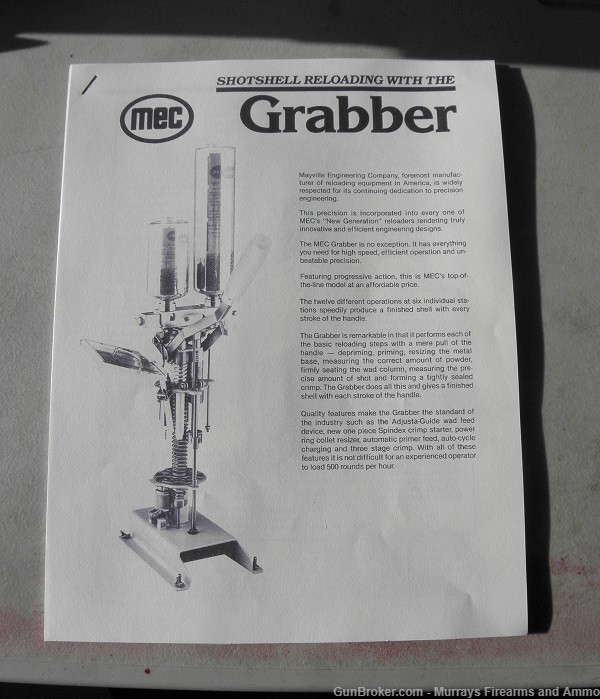 Mec Grabber Shotgun Progressive Reloading press w/extras 12 Gauge-img-5