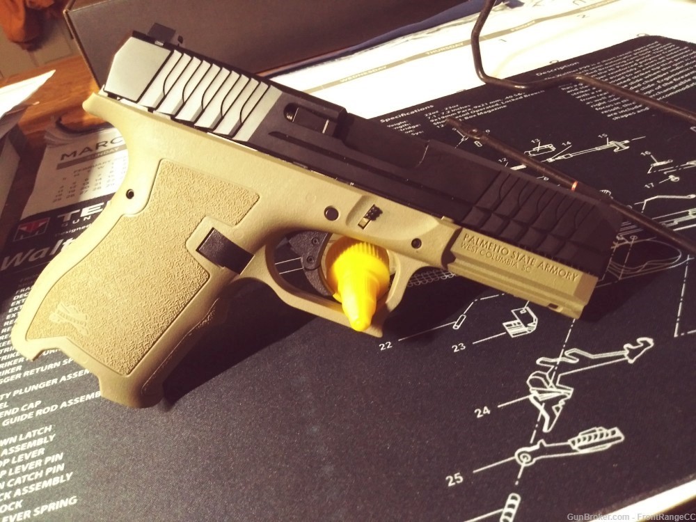 New PSA Dagger/P80 9mm Pistol w/ 2 Mags 2-Tone FDE Amerio-Glo Sights-img-3