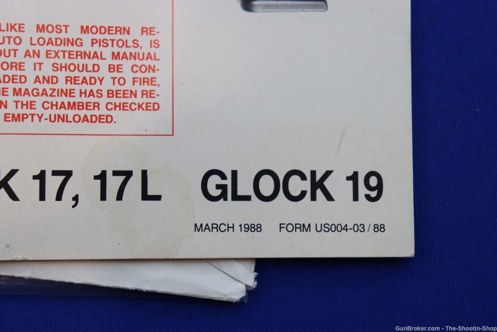 Glock Pistol Factory Owners Instruction Manual MARCH 1988 FORM US004-03/88-img-4