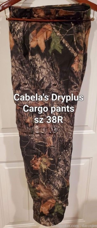 Cabelas Dry Plus Camo Cargo Pants.  Lined.  Size Men's 38 Reg. Like New-img-0