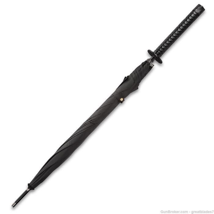 Black Umbrella Sword Fully Functional With Hidden Stainless Steel Blade!!-img-1