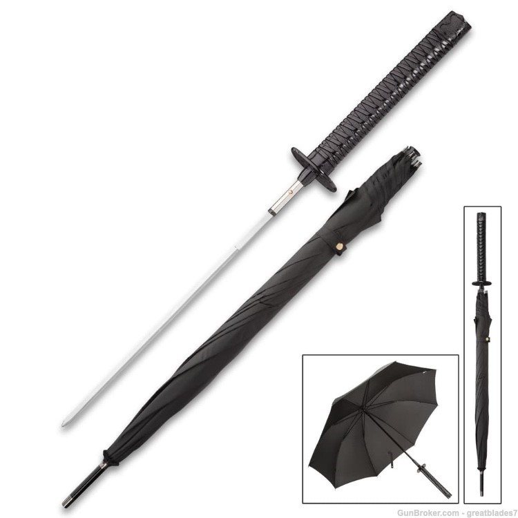 Black Umbrella Sword Fully Functional With Hidden Stainless Steel Blade!!-img-0
