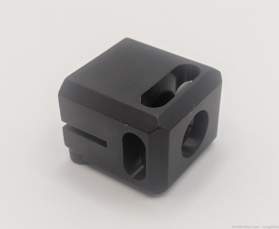 Muzzle Brake 9mm 1/2x28 conceal carry compensator black anodized-img-0