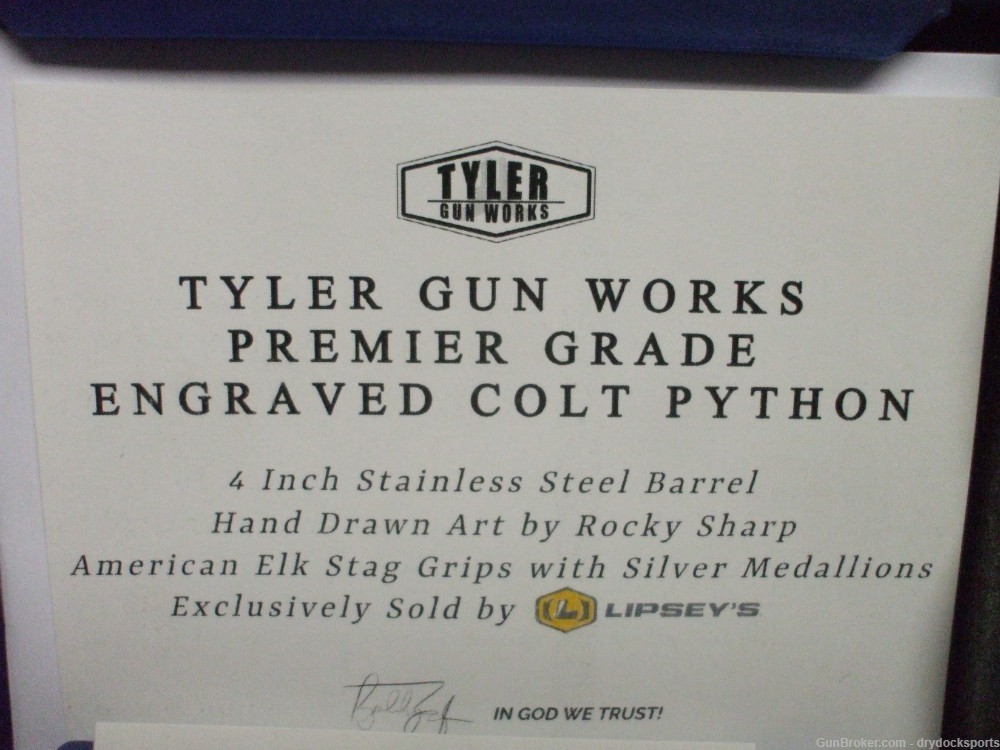 Colt Python 4.25" Bobby Tyler Gunworks Engraved .357 Magnum RARE-img-16