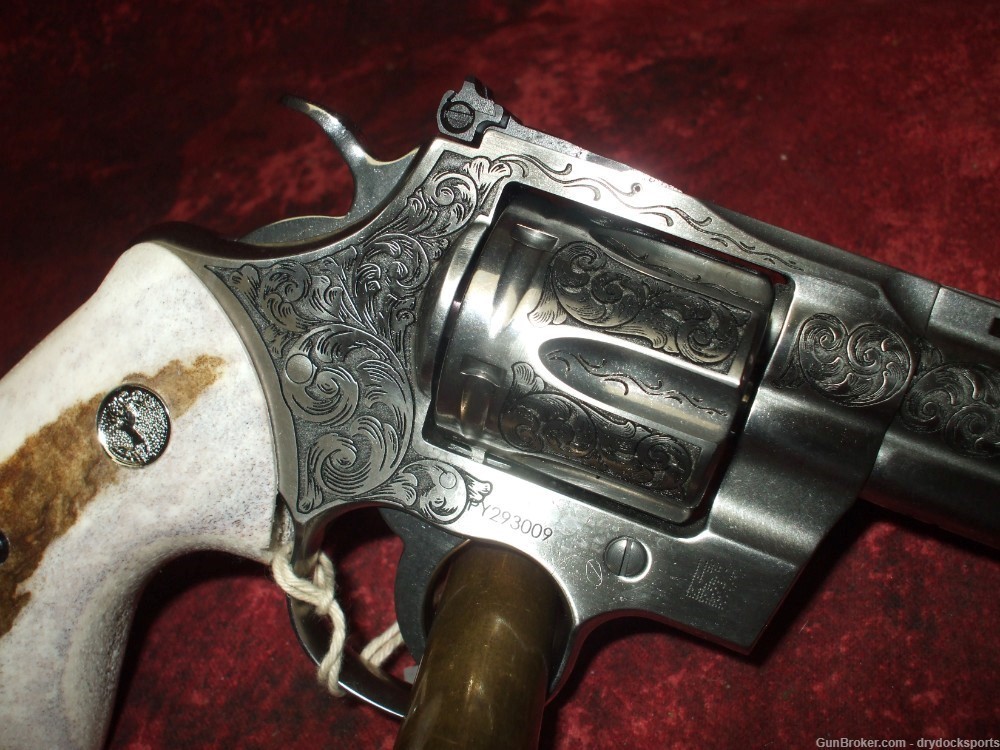 Colt Python 4.25" Bobby Tyler Gunworks Engraved .357 Magnum RARE-img-3