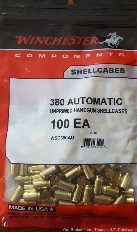 380 ACP Winchester UNPRIMED NEW brass -img-0