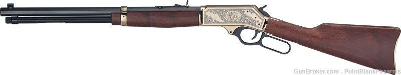 Henry Wildlife 20" Engraved 30-30 Win Brass Lever-Action Rifle Side Gate-img-2