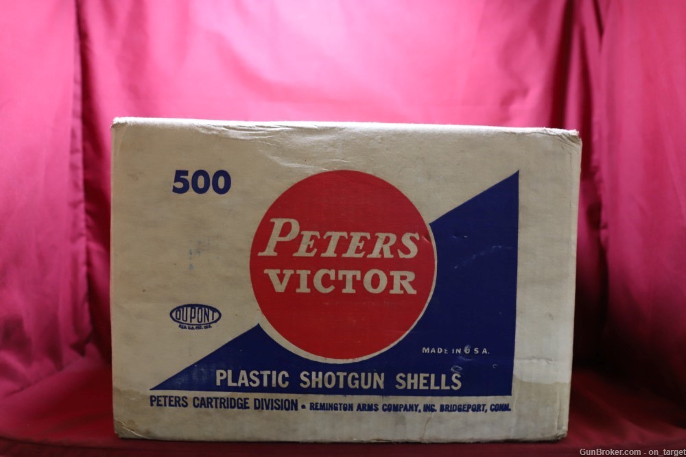 NOS Vintage Peters Victor 12 Gauge 2 3/4" Shotshells 500 Count Unopened Box-img-0