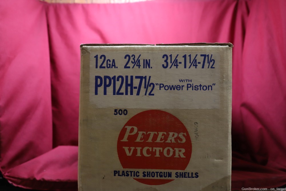 NOS Vintage Peters Victor 12 Gauge 2 3/4" Shotshells 500 Count Unopened Box-img-6