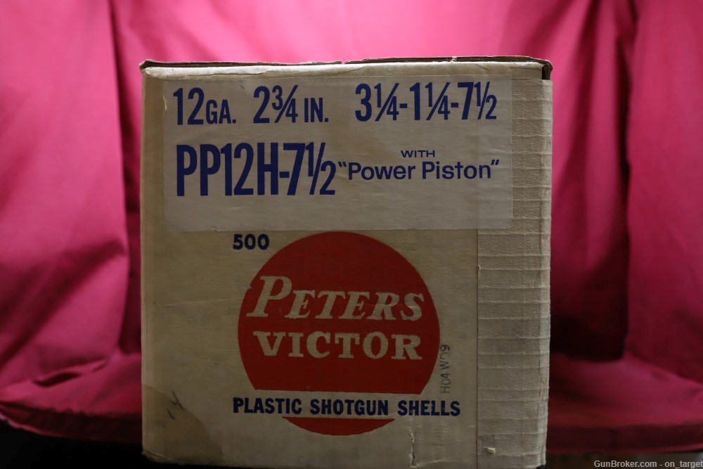 NOS Vintage Peters Victor 12 Gauge 2 3/4" Shotshells 500 Count Unopened Box-img-2