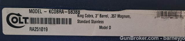NIB Colt King Cobra SB3BB-img-2