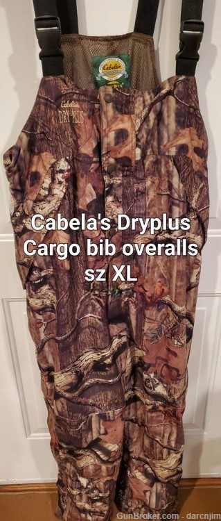 Cabelas Dry Plus Camo Cargo Bib Overalls Mens Size XL. Like New-img-0