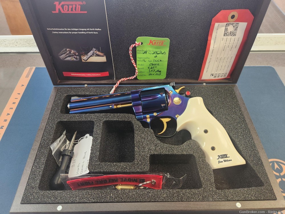 Korth Classic High Polish Blue .357 Mag 5.25” Revolver Limited Production-img-0