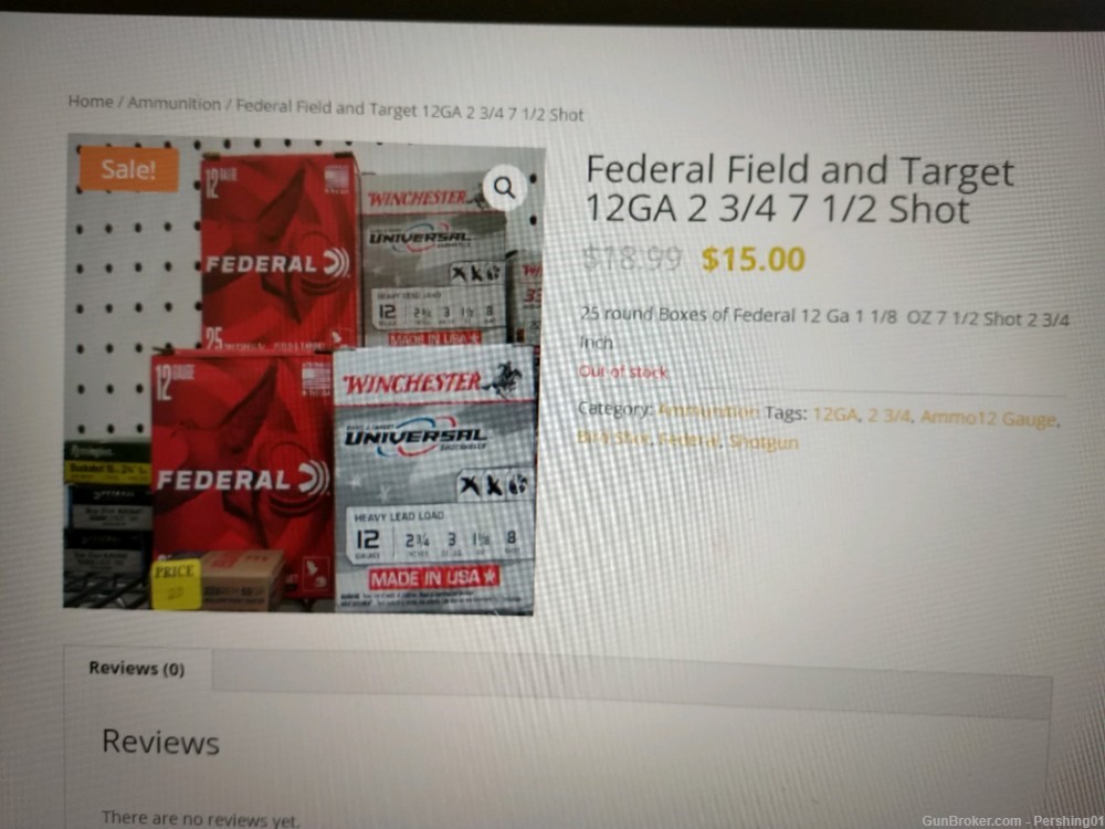 "REDUCED" Federal Field and Target 12GA 2 3/4 7 1/2 Shot 4 Boxes = 100 Rds-img-4
