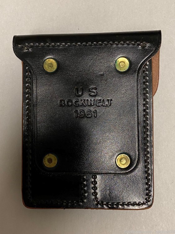  US GI COLT 45 DUAL MAGAZINE LEATHER POUCHE WITH TWO 7 RD MAG'S.-img-4