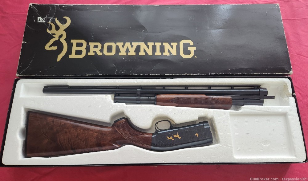 RARE MINT 1991 BROWNING MODEL 12 GRADE 5 ENGRAVED  GOLD INLAY 28G 25IN MOD-img-5
