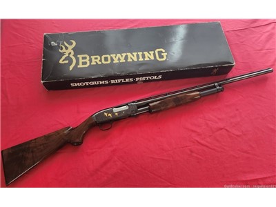 RARE MINT 1991 BROWNING MODEL 12 GRADE 5 ENGRAVED  GOLD INLAY 28G 25IN MOD