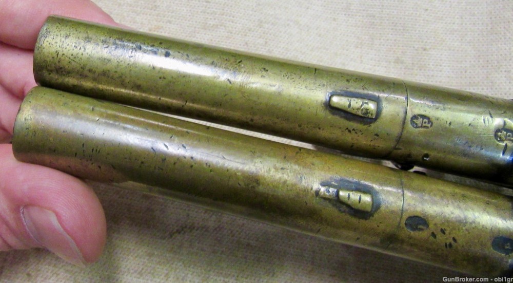 Cased Set of Twigg English Boxlock Brass Flint Muff Pistols ca. 1820-img-21