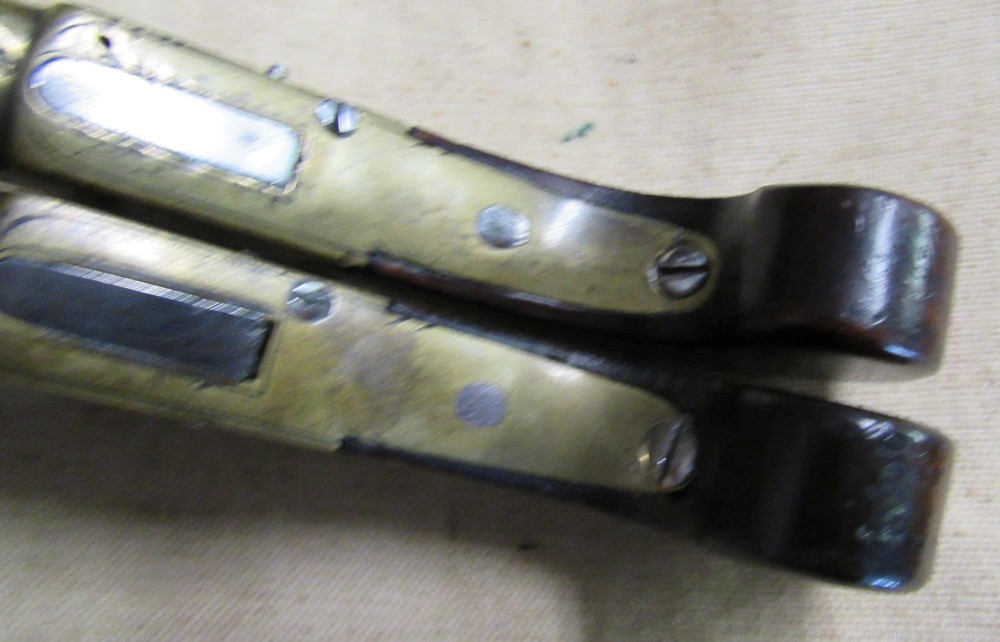 Cased Set of Twigg English Boxlock Brass Flint Muff Pistols ca. 1820-img-18