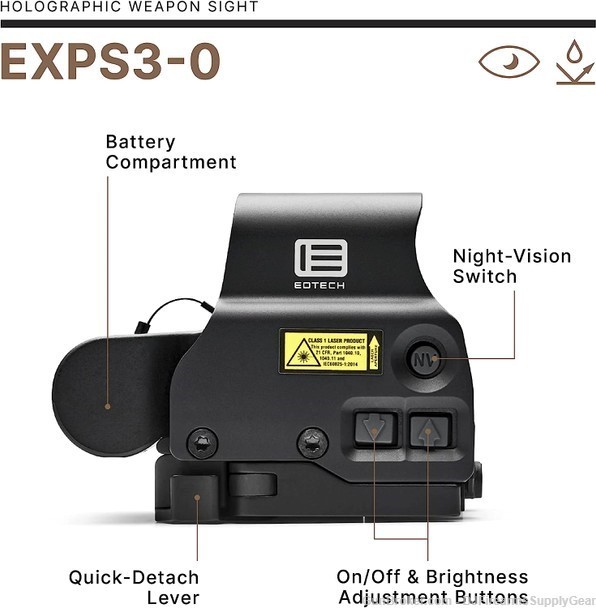 EOTECH EXPS3-0 HOLOGRAPHIC WEAPON SIGHT 68/1 MOA RING & DOT NVG Compatible-img-2