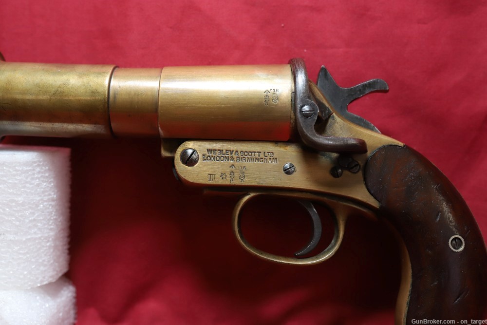 Webley & Scott No. 1 Mark 3 1" (25 mm ) Flare Pistol 5 7/8" Barrel MFG 1918-img-14
