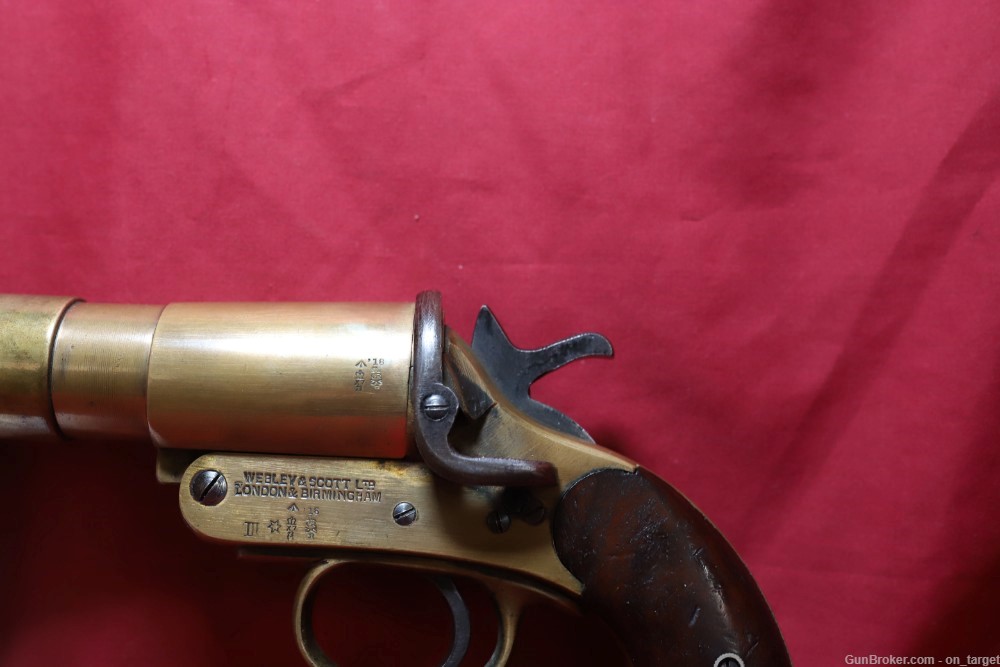 Webley & Scott No. 1 Mark 3 1" (25 mm ) Flare Pistol 5 7/8" Barrel MFG 1918-img-13