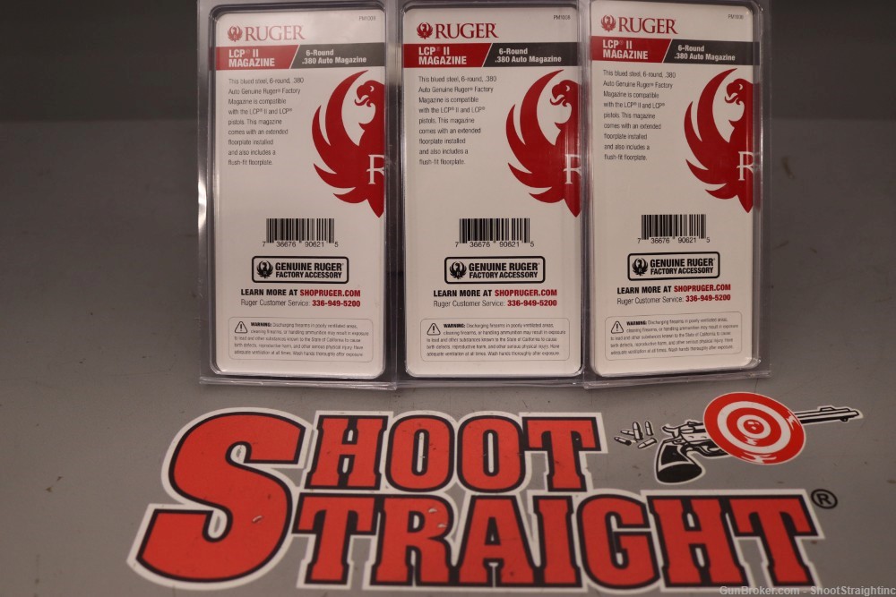Lot O' Three (3) Ruger LCP II 6rd .380 ACP Magazines (NEW-OLD-STOCK)-img-1