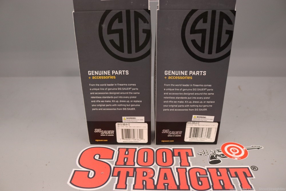 Lot O' Two (2) Sig Sauer P365 9mm 12rd Magazines (NEW-OLD-STOCK)-img-1
