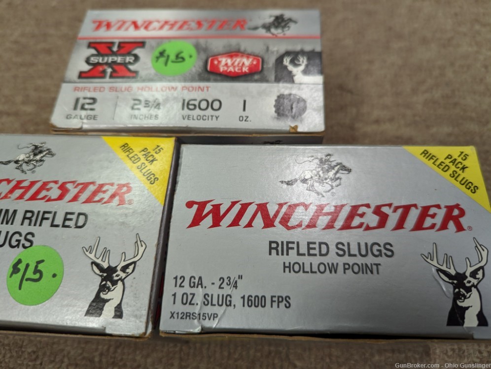 35 Rds Winchester Rifled Slugs 12 Ga 2.75 &  3" - FREE SHIP-img-2