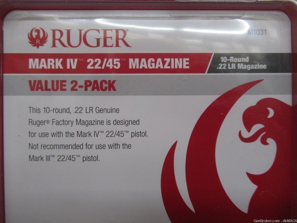 2 new Factory Ruger Mark IV MK4 22/45 10Rd .22LR Magazines -img-2