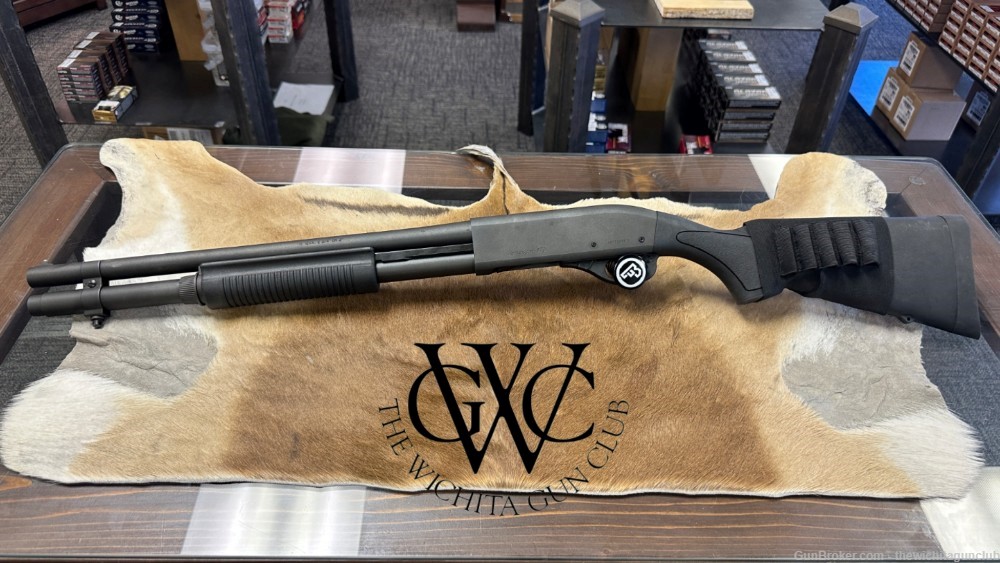 Pre Owned Remington 870 Tactical 12GA w Extended Mag Tube -img-0