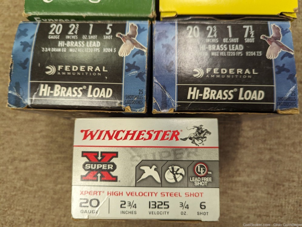 88 Rds Federal,Rem,Winchester 20 Ga 2.75" High Brass  #4, 5, 7.5 -FREE SHIP-img-2