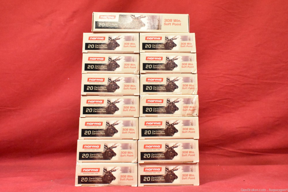 308 Win Ammo 150 GR Soft Point Norma 308-308 300ct-img-2