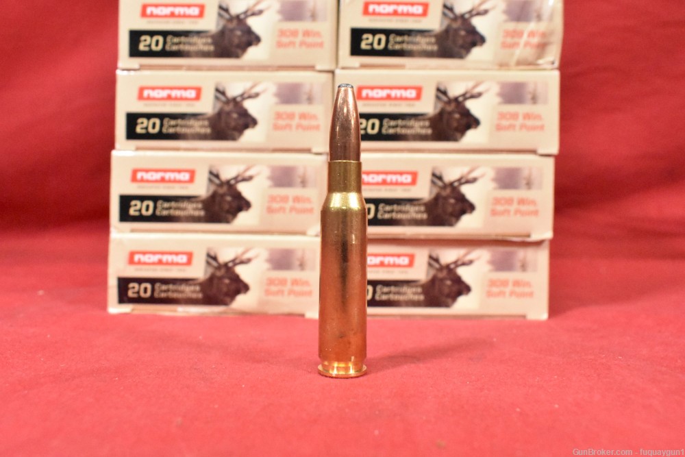 308 Win Ammo 150 GR Soft Point Norma 308-308 300ct-img-3