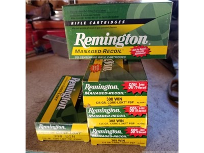 Remington  308 caliber loaded ammo 