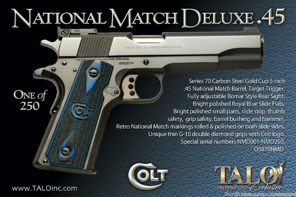 NIB Colt TALO National Match Deluxe .45 1 of 250-img-6