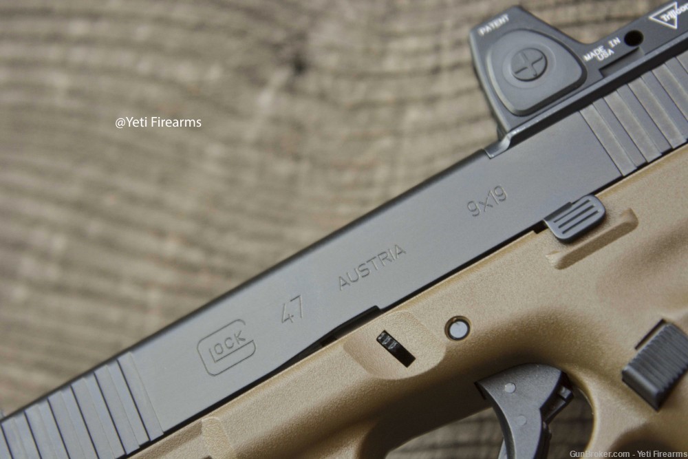 Glock 47 MOS 9mm Factory FDE Frame W/ Trijicon RM06 CHPWS Tall Night Sight -img-8