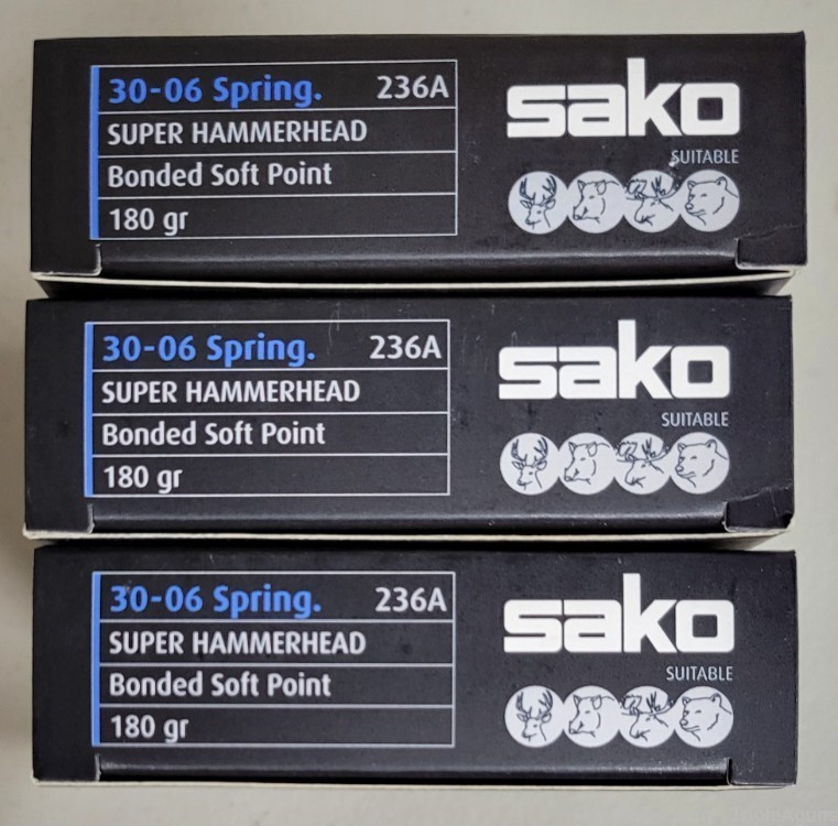 Sako Super Hammerhead 30-06 180gr bonded sp lot of 60rds 236A-img-0
