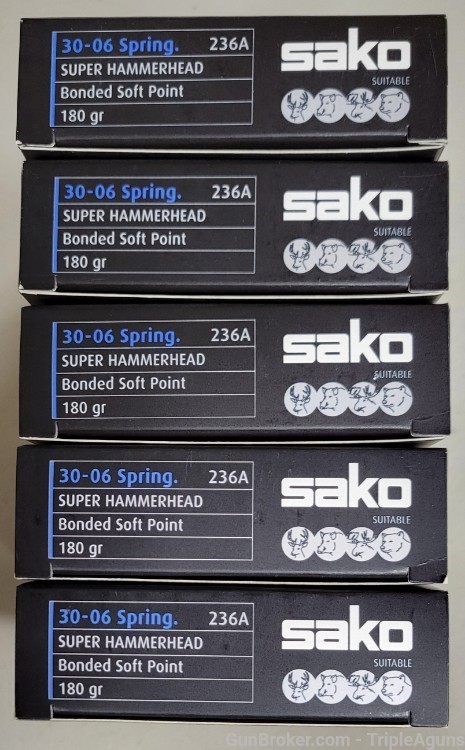 Sako Super Hammerhead 30-06 180gr bonded sp lot of 100rds 236A-img-0