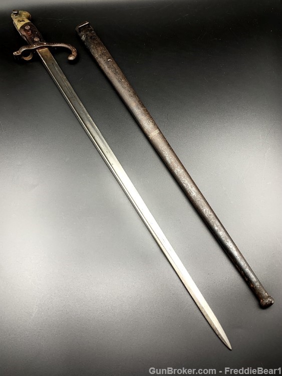 French Model 1874 Gras Bayonet and Scabbard- St Etienne Arsenal, December -img-1