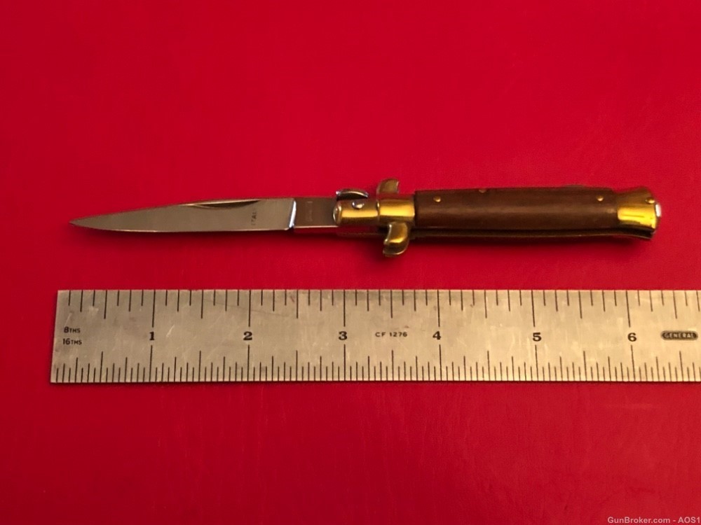 Falcon Blades Italy Manual Lockback Knife Stiletto 6 1/2” Rostfrei Wood-img-8