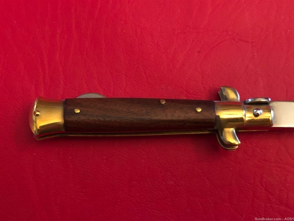 Falcon Blades Italy Manual Lockback Knife Stiletto 6 1/2” Rostfrei Wood-img-4