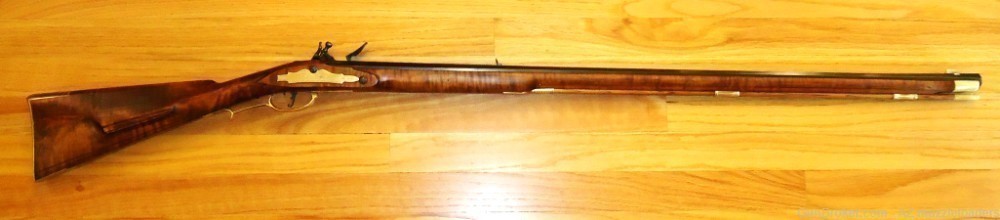Left handed Isaac Haines Flintlock Rifle. Colerain swamped 45 Cal, Siler -img-7