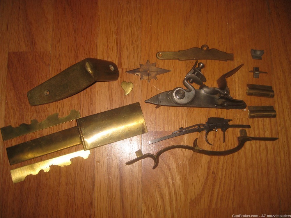 Kentucky Flintlock Rifle Parts Set, Swamped Cunningham 58 Cal, Muzzleloader-img-2