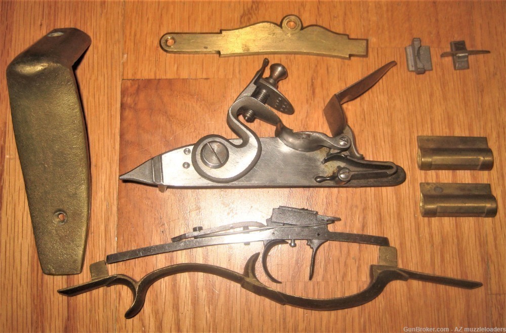 Kentucky Flintlock Rifle Parts Set, Swamped Cunningham 58 Cal, Muzzleloader-img-3